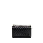 CHANEL MEDIUM BOY BAG CAVIAR BLACK SHW