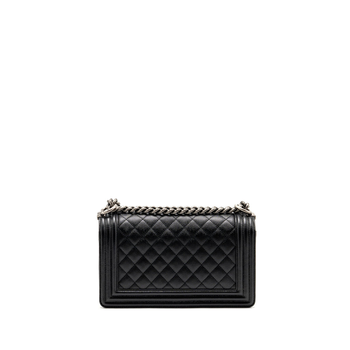 CHANEL MEDIUM BOY BAG CAVIAR BLACK SHW