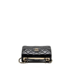 Chanel Top Handle Trendy CC Flap Bag Lambskin Black LGHW (Microchip)