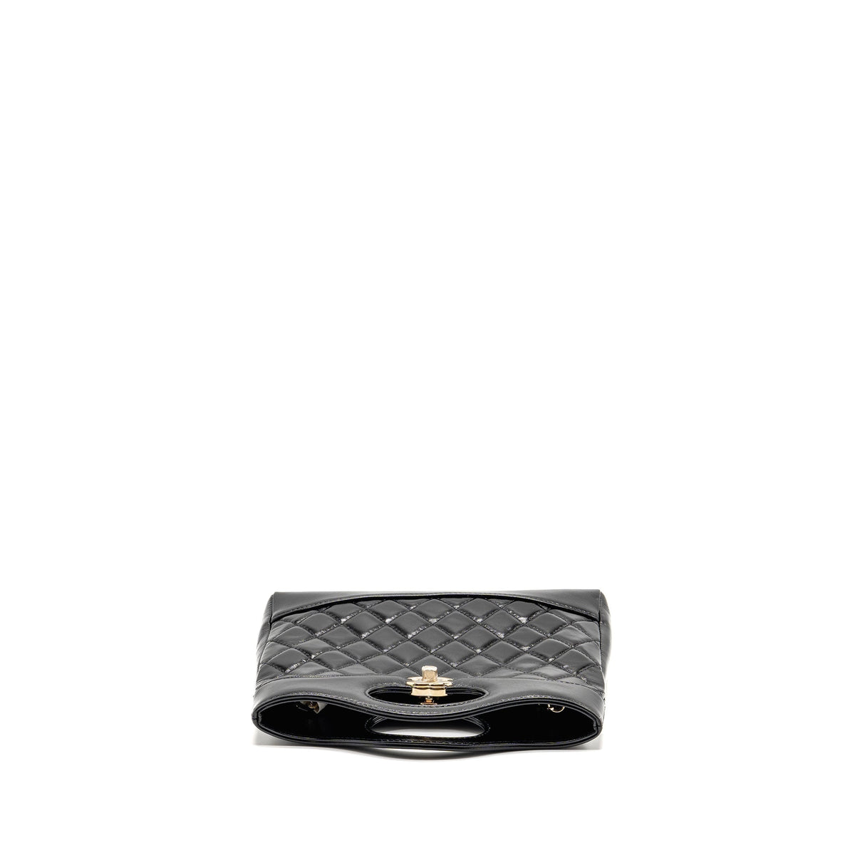 CHANEL MINI 31 BAG SHINY CALFSKIN BLACK LGHW (MICROCHIP)