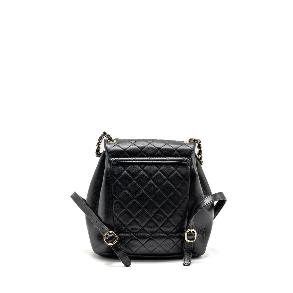 CHANEL LARGE DUMA BACKPACK CALFSKIN BLACK LGHW (MICROCHIP)