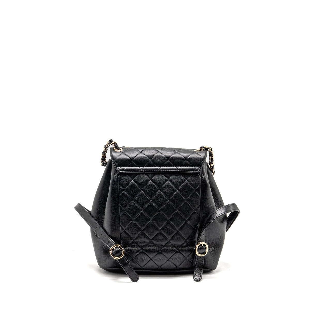 CHANEL LARGE DUMA BACKPACK CALFSKIN BLACK LGHW (MICROCHIP)