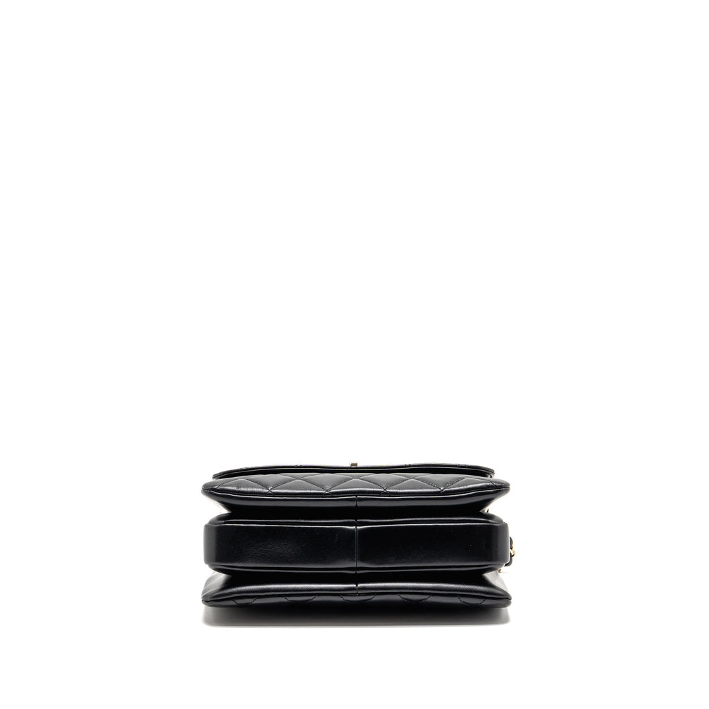 Chanel Top Handle Trendy CC Flap Bag Lambskin Black LGHW (Microchip)