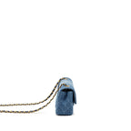 CHANEL MINI RECTANGULAR FLAP BAG DENIM BLUE GHW (MICROCHIP)