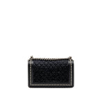 Chanel Medium boy bag fabric / lambskin black SHW