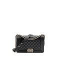 CHANEL MEDIUM BOY BAG CAVIAR BLACK SHW