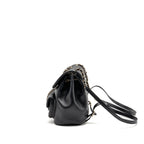 CHANEL LARGE DUMA BACKPACK CALFSKIN BLACK LGHW (MICROCHIP)