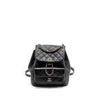 CHANEL LARGE DUMA BACKPACK CALFSKIN BLACK LGHW (MICROCHIP)