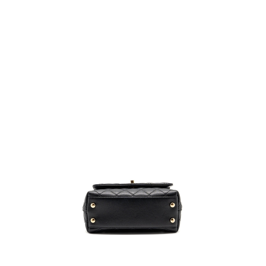 CHANEL MINI COCO HANDLE CAVIAR BLACK LGHW (MICROCHIP)