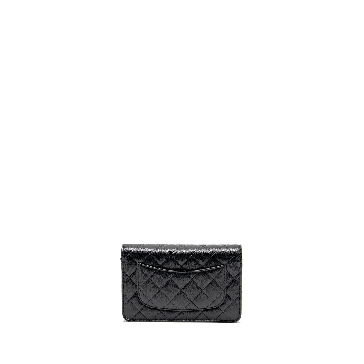 CHANEL CLASSIC WALLET ON CHAIN CAVIAR BLACK GHW (MICROCHIP)