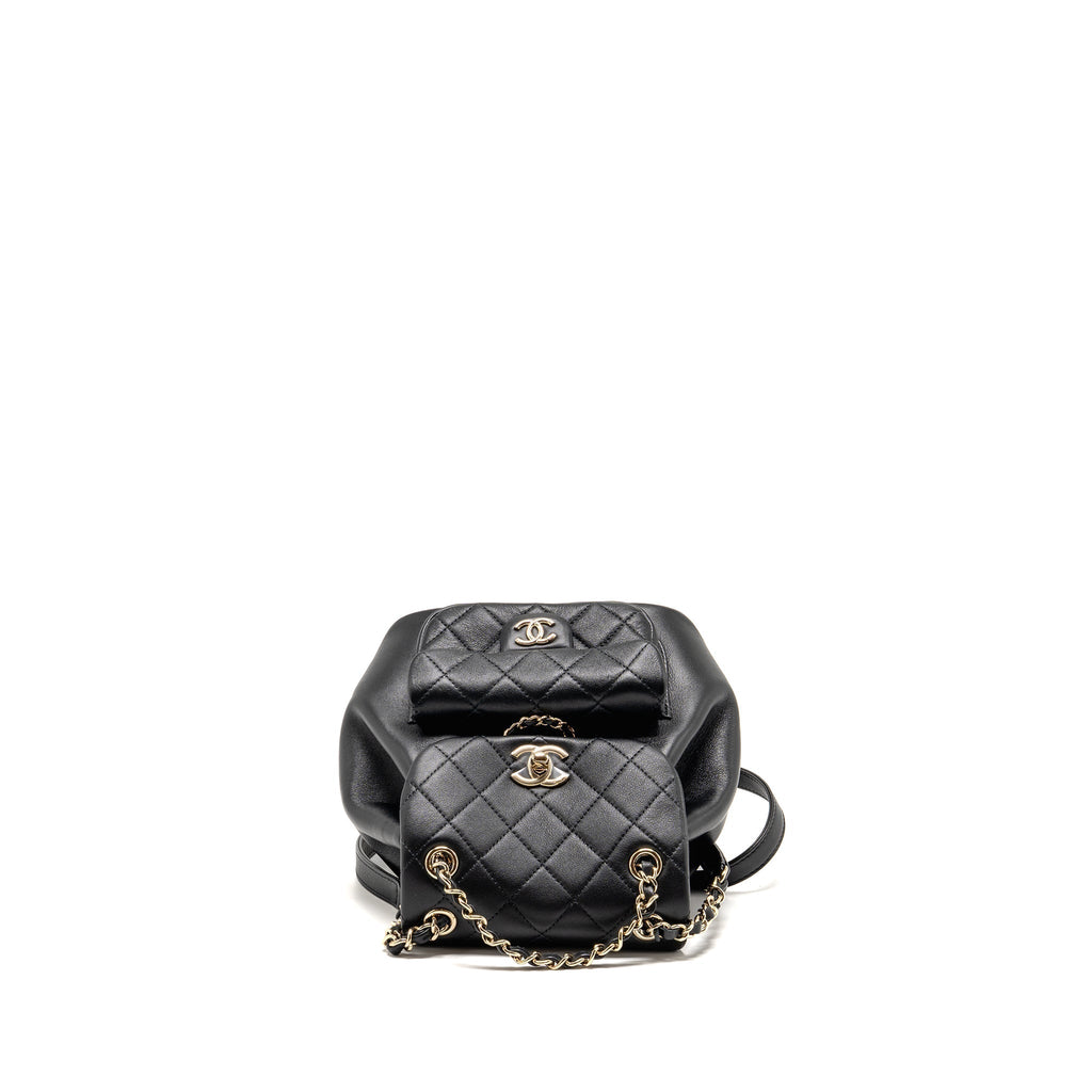 CHANEL MINI DUMA BACKPACK CALFSKIN BLACK LGHW (MICROCHIP)