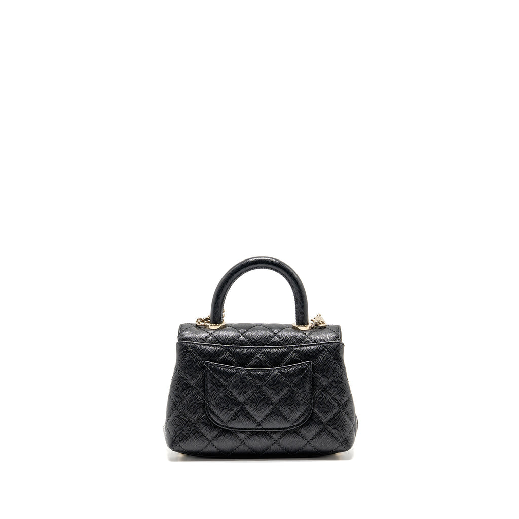 CHANEL MINI COCO HANDLE CAVIAR BLACK LGHW (MICROCHIP)