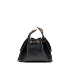 CHANEL 25 SMALL HANDBAG GRAINED CALFSKIN BLACK GHW (MICROCHIP)