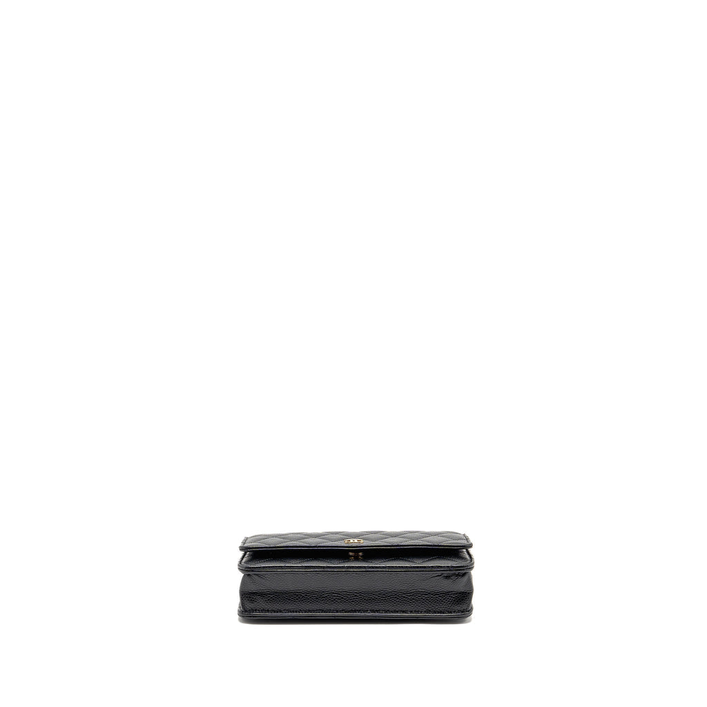 CHANEL CLASSIC WALLET ON CHAIN CAVIAR BLACK GHW (MICROCHIP)