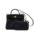 Hermes Herbag 31 hunter leather/canvas black GHW