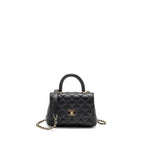CHANEL MINI COCO HANDLE CAVIAR BLACK LGHW (MICROCHIP)