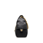 CHANEL 25 SMALL HANDBAG GRAINED CALFSKIN BLACK GHW (MICROCHIP)