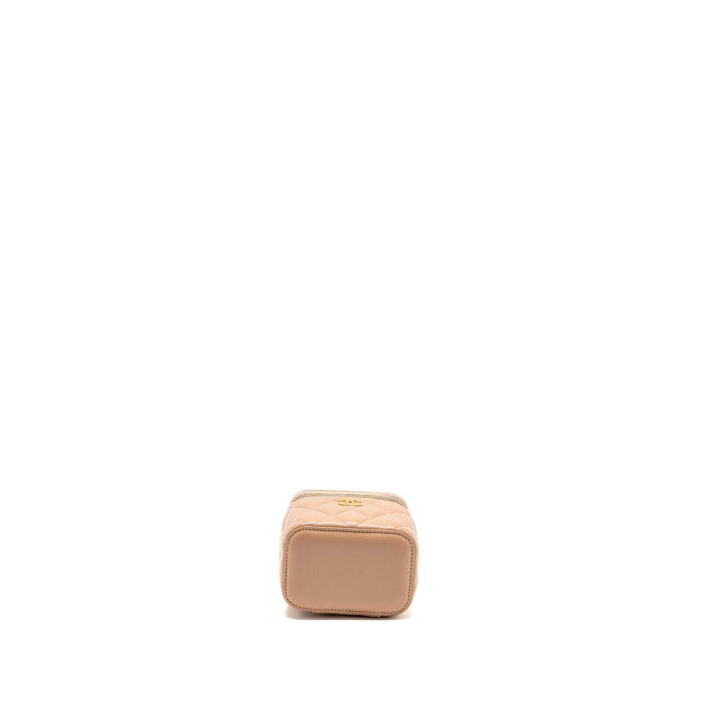 Chanel Top Handle Mini Vanity Lambskin Beige GHW