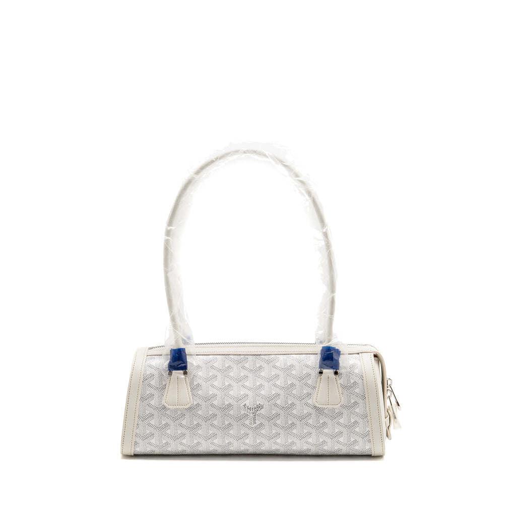 Goyard Bonbonniere Bag Goyardine Canvas / Calfskin White SHW