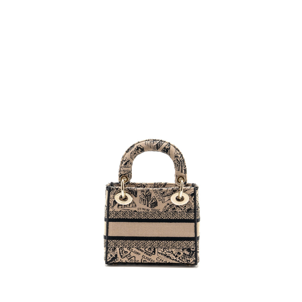 Dior mini lady d-lite limited edition embroidered canvas multicoloured LGHW