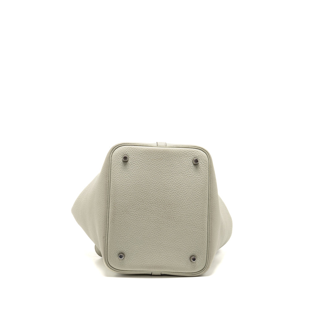 Hermes Picotin 22 lock bag Clemence Gris Neve SHW