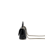 CHANEL MINI COCO HANDLE CAVIAR BLACK LGHW (MICROCHIP)