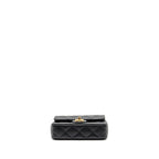 CHANEL COCO LOVE MINI FLAP BAG ADJUSTABLE CHAIN CAVIAR BLACK GHW (MICROCHIP)