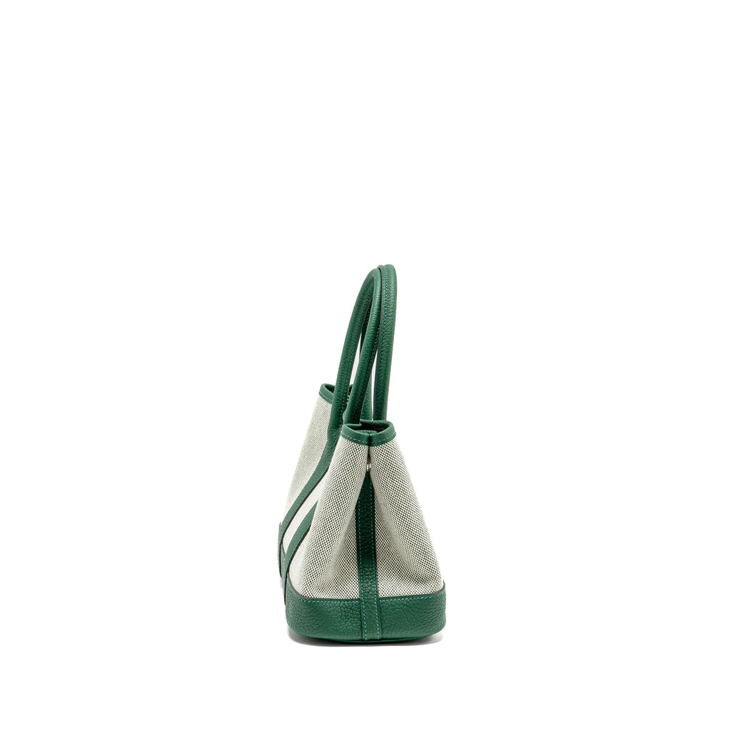 HERMES NEO GARDEN PARTY 23 CANVAS/NEGONDA ECRU/VERT MOYEN SHW