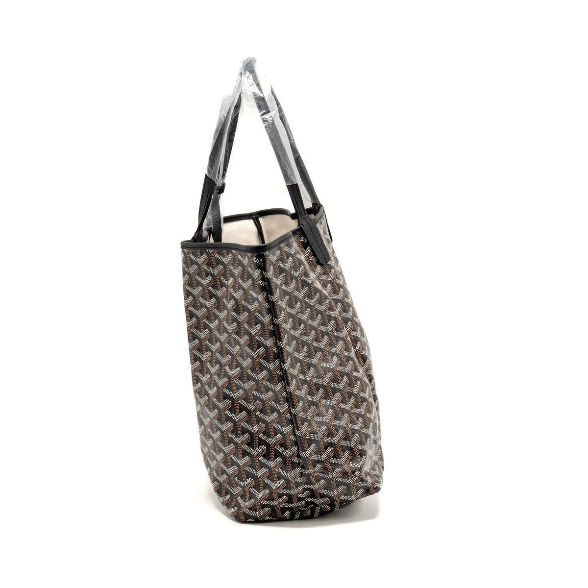 Goyard Saint Louis PM Bag Goyardine Canvas/Chevroches Calfskin black SHW
