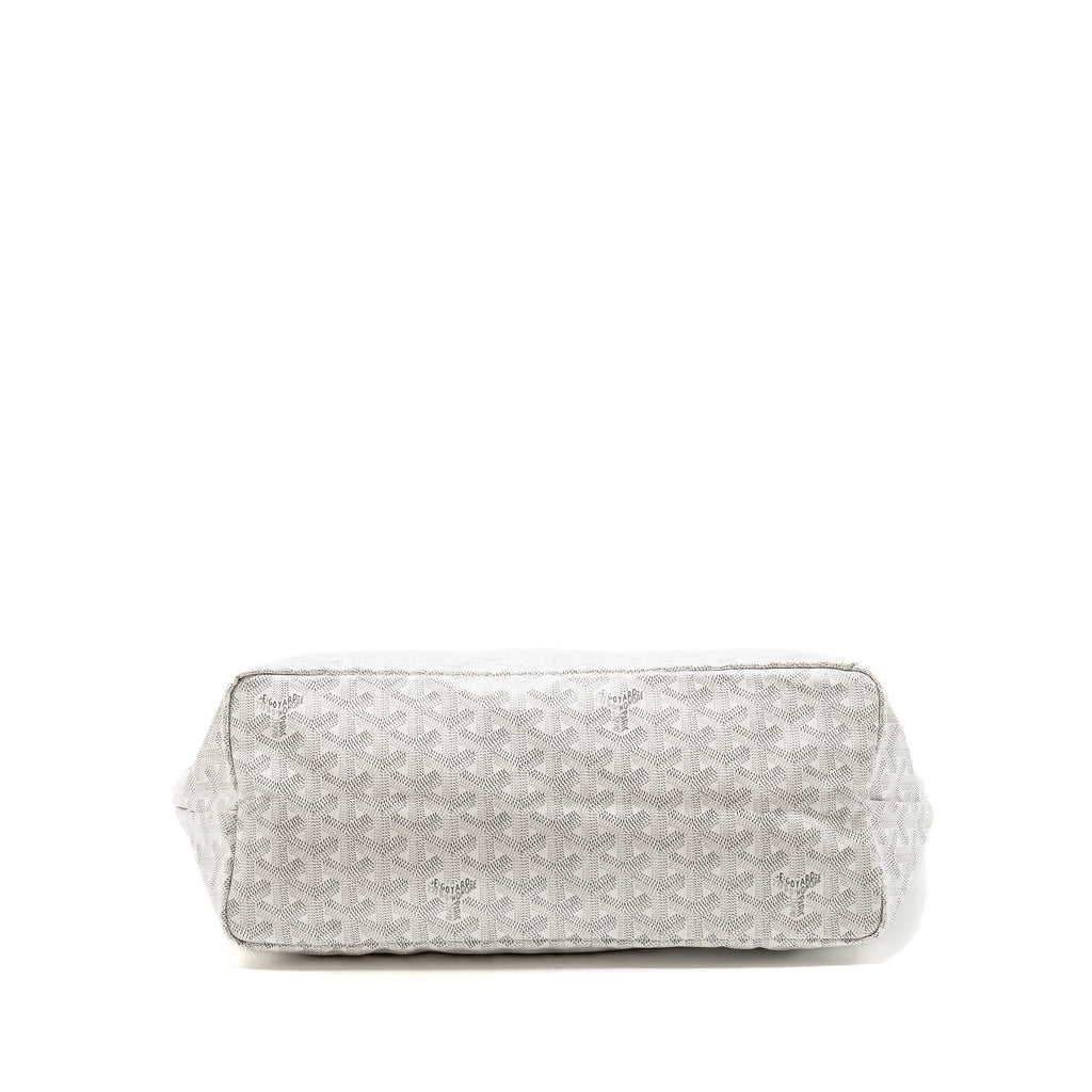 Goyard Saint Louis PM Tote Bag COCUR GOYARD Goyardine Canvas/Leather White/Grey SHW