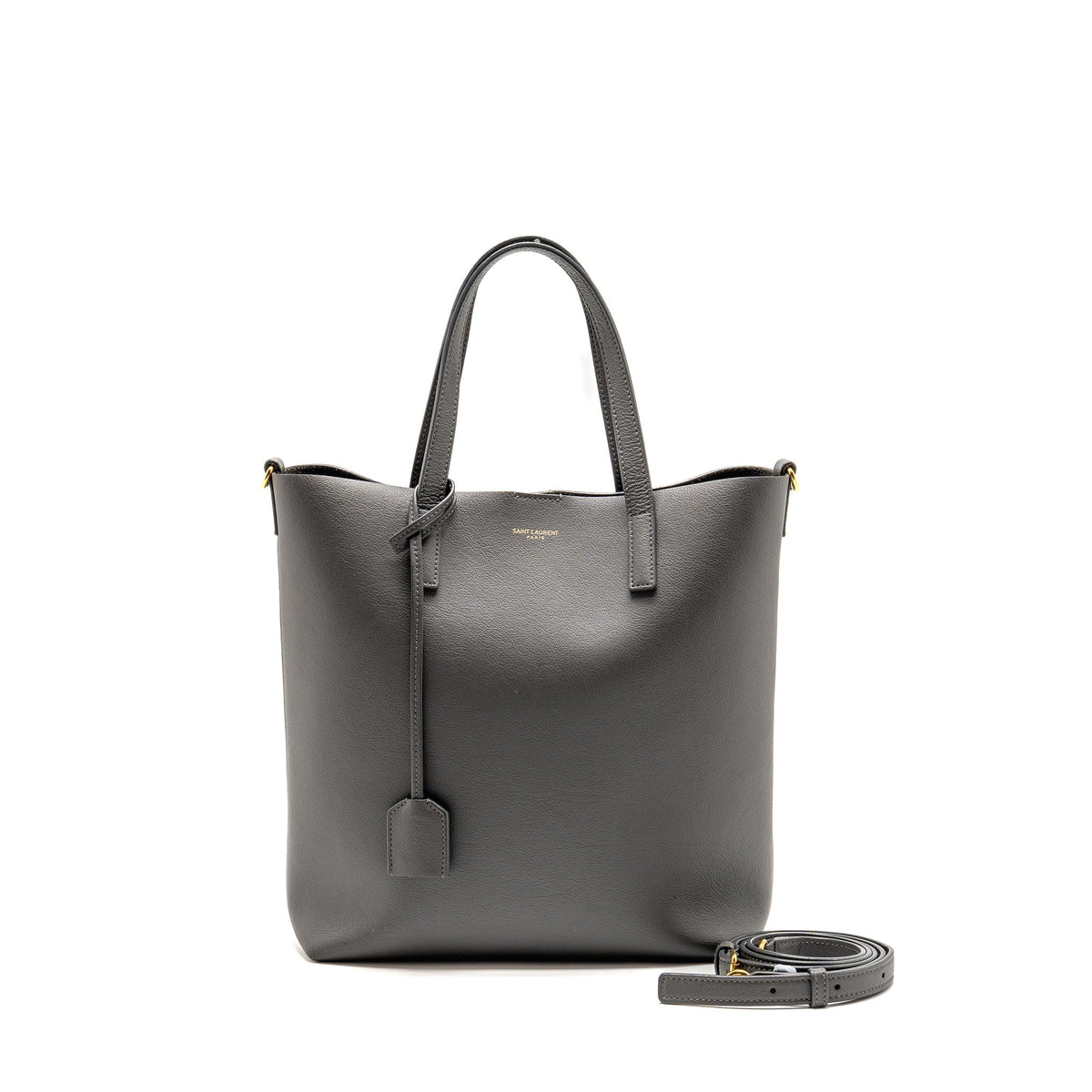 Saint Laurent shopping tote bag calfskin grey GHW