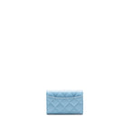 CHANEL CLASSIC FLAP CARD HOLDER CAVIAR BLUE LGHW (MICROCHIP)