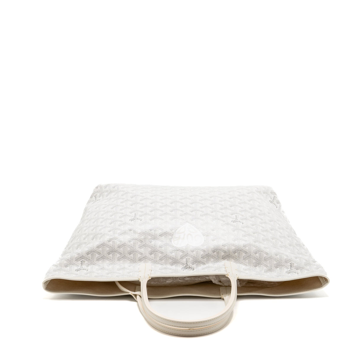 Goyard Saint Louis PM Tote Bag COCUR GOYARD Goyardine Canvas/Leather White/Grey SHW