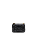 CHANEL COCO LOVE MINI FLAP BAG ADJUSTABLE CHAIN CAVIAR BLACK GHW (MICROCHIP)