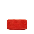 Bottega Veneta Small Roma Tote Bag Intrecciato Leather Red Gunmetal Tone Hardware