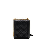 CHANEL NORTH SOUTH/VERTICAL BOY BAG CAVIAR BLACK GHW