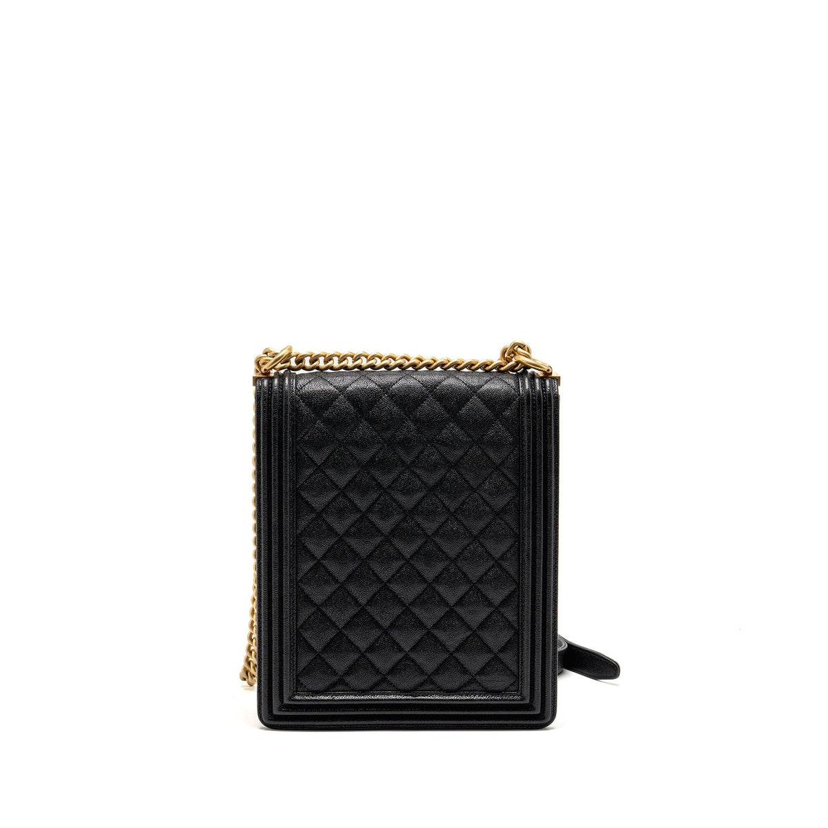 CHANEL NORTH SOUTH/VERTICAL BOY BAG CAVIAR BLACK GHW