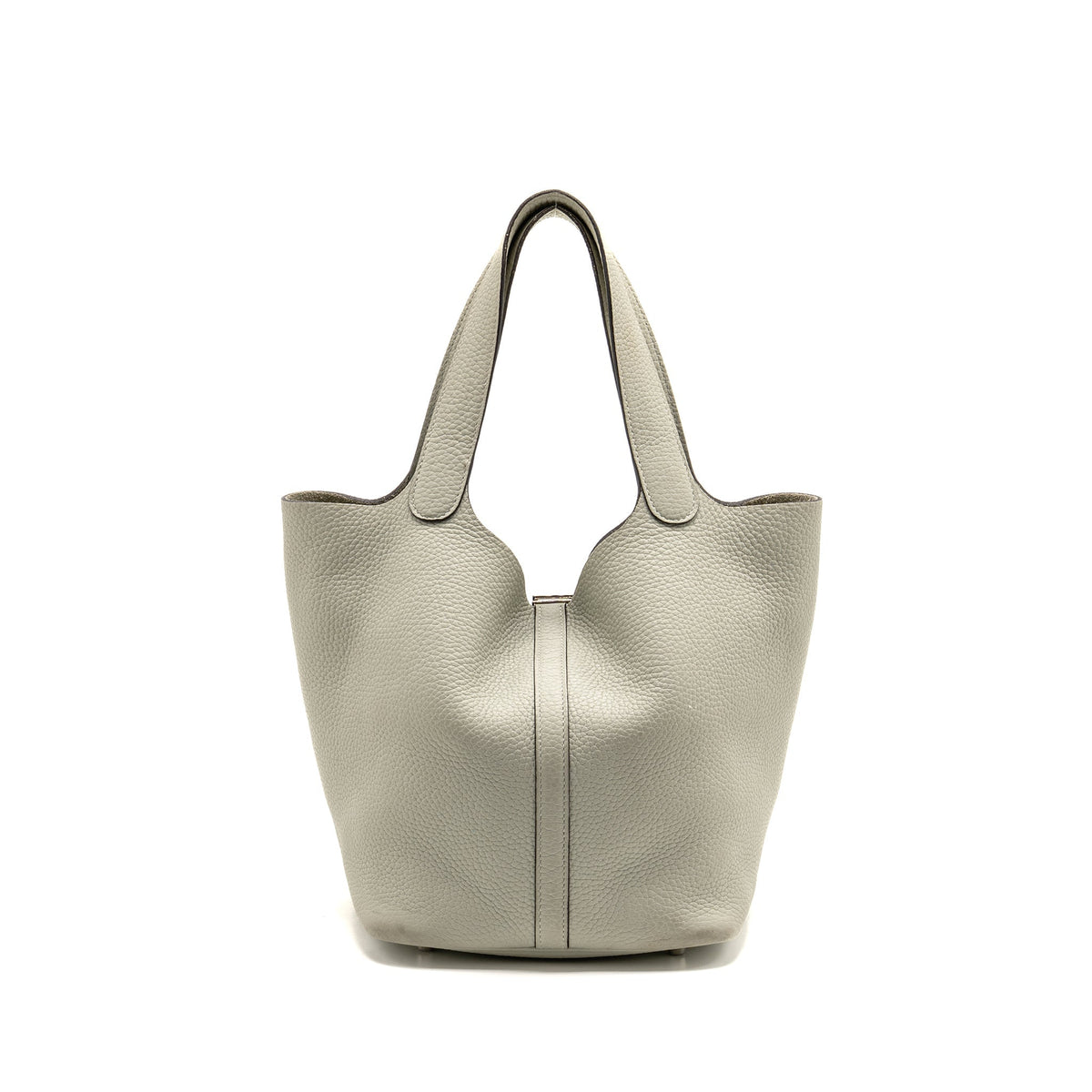 Hermes Picotin 22 lock bag Clemence Gris Neve SHW
