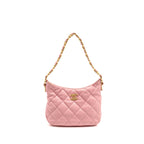 CHANEL 22K HOBO BAG WITH LOGO CHAIN LAMBSKIN PINK GHW (MICROCHIP)