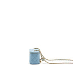 Chanel pearl crush mini vanity case with chain lambskin blue GHW