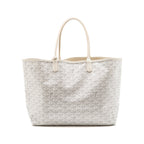 Goyard Saint Louis PM Tote Bag COCUR GOYARD Goyardine Canvas/Leather White/Grey SHW