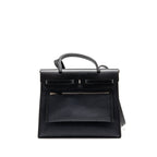 Hermes herbag 31 zip bag canvas/Hunter leather black SHW