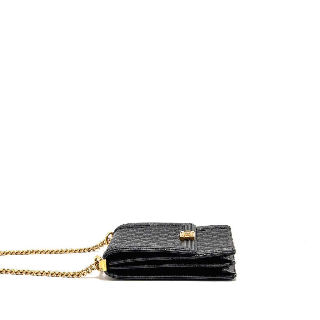 CHANEL NORTH SOUTH/VERTICAL BOY BAG CAVIAR BLACK GHW