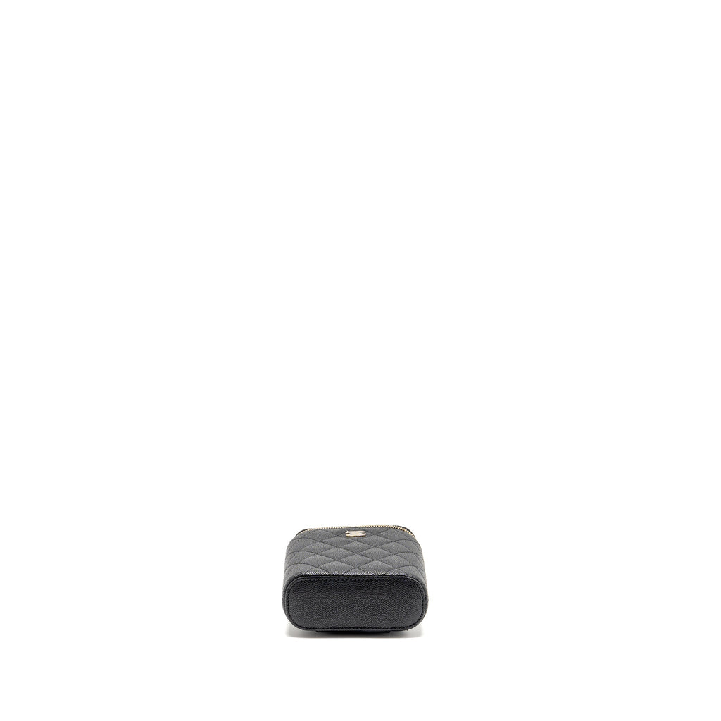 CHANEL MINI VANITY CASE WITH CHAIN CAVIAR BLACK LGHW(MICROCHIP)