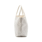 Goyard Saint Louis PM Tote Bag COCUR GOYARD Goyardine Canvas/Leather White/Grey SHW