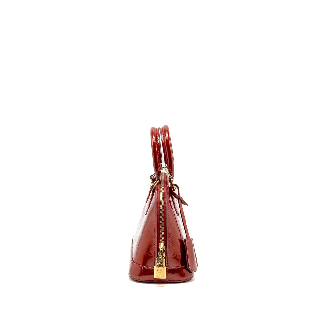 LOUIS VUITTON ALMA BB PATENT LEATHER RED GHW
