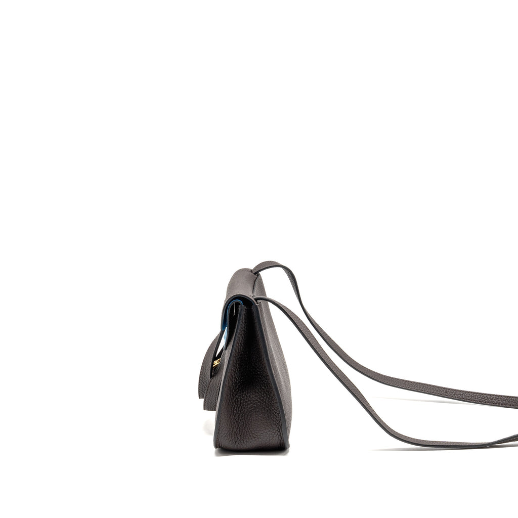 Hermes Halzan 25 Clemence Ebene/Zanzibar Blue GHW