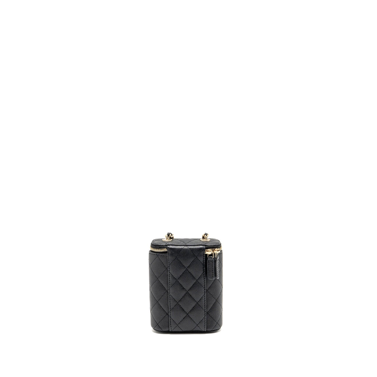 CHANEL MINI VANITY CASE WITH CHAIN CAVIAR BLACK LGHW(MICROCHIP)