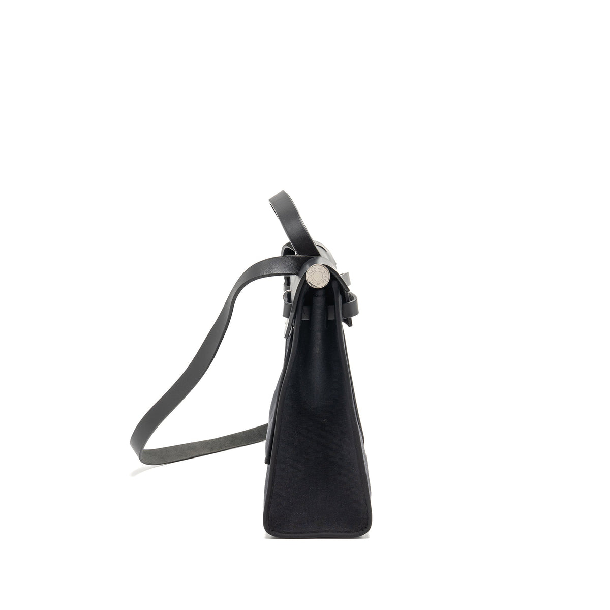 Hermes herbag 31 zip bag canvas/Hunter leather black SHW