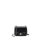 CHANEL CLASSIC MINI SQUARE FLAP BAG LAMBSKIN BLACK SHW